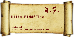 Milin Fidélia névjegykártya